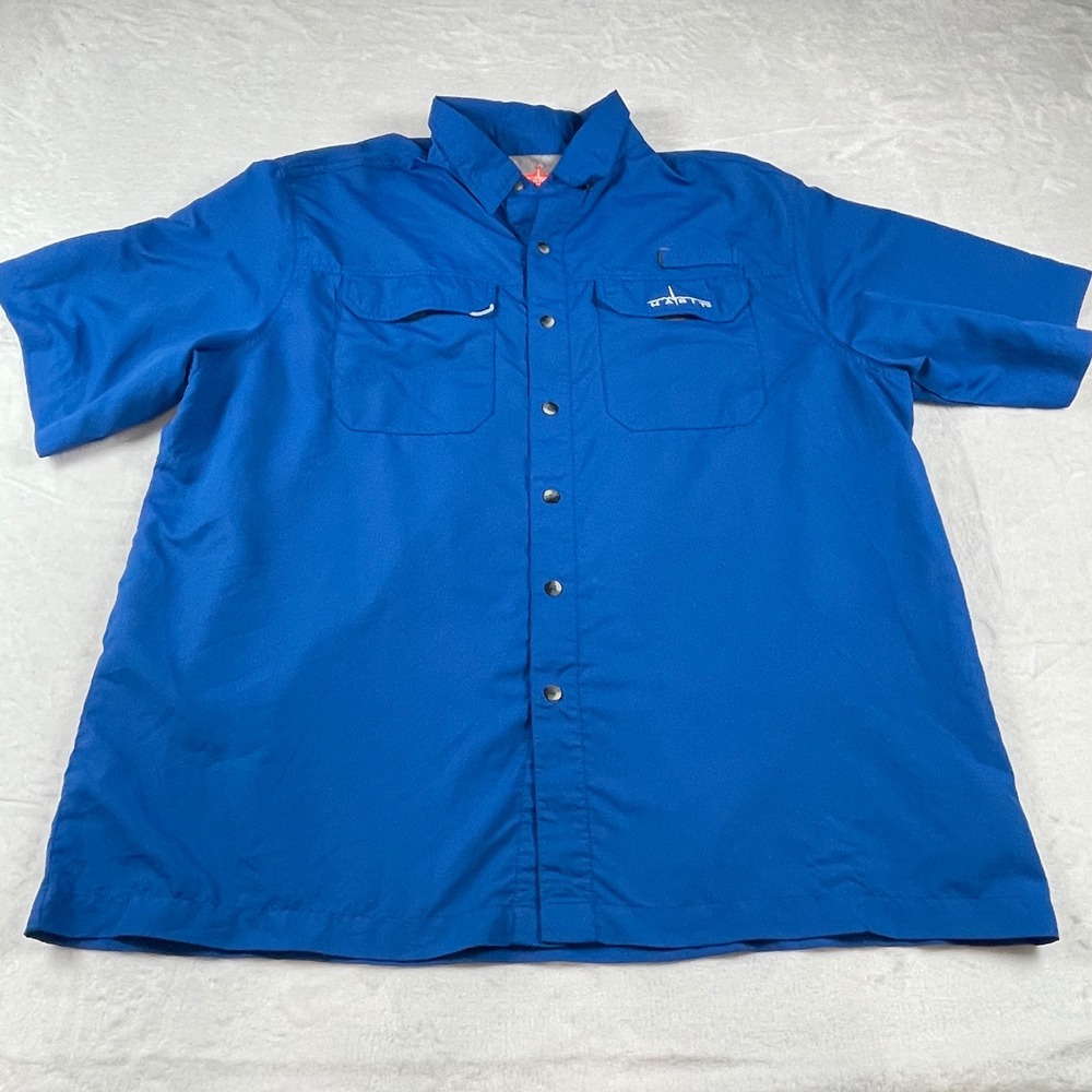 Habit Mens XL Fishing Shirt Marlin Blue Short Sleeve UPF 40+ Ventilated TS1092